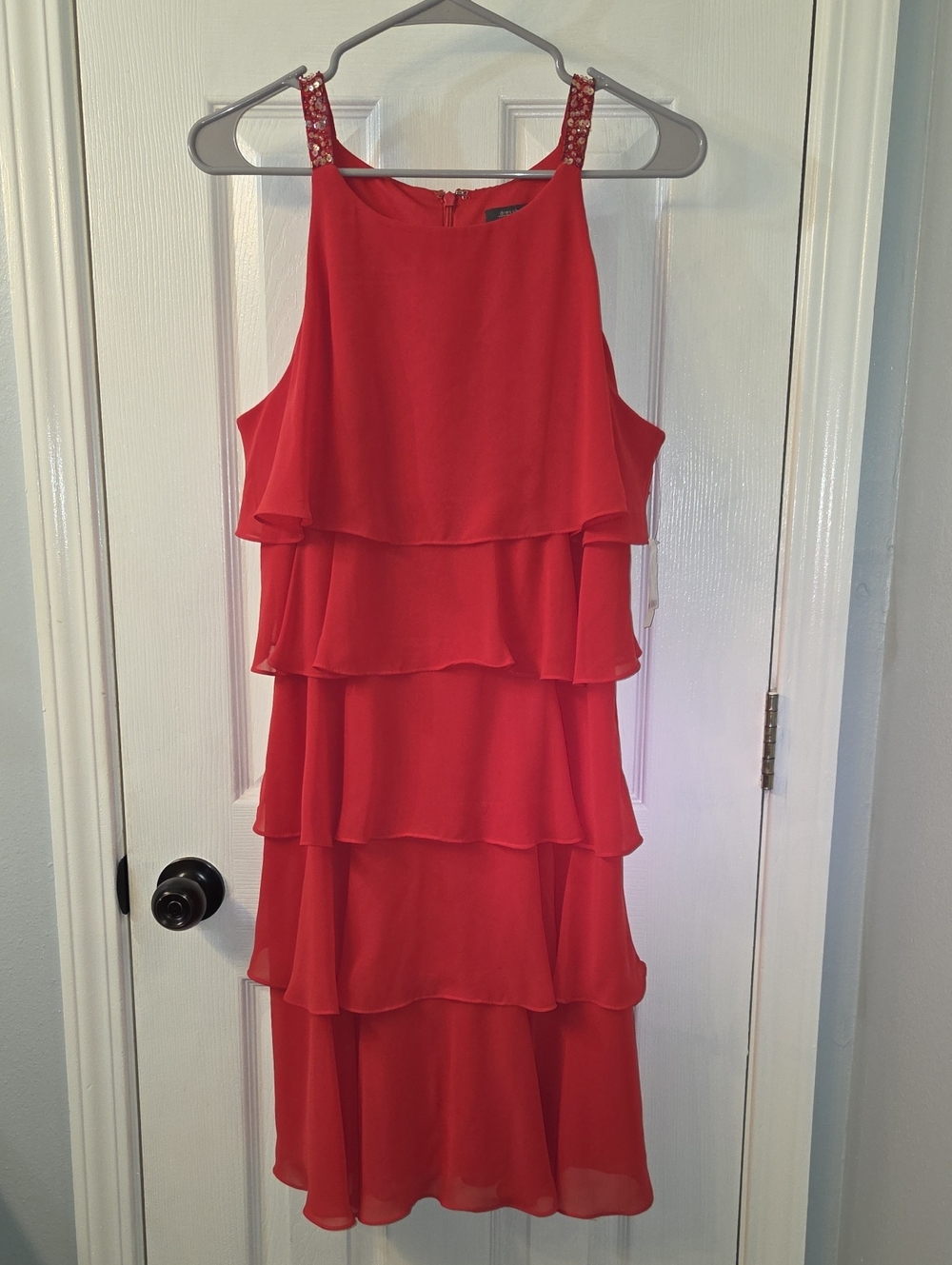 dressbarn Tiered Sleeveless Chiffon Midi Dress